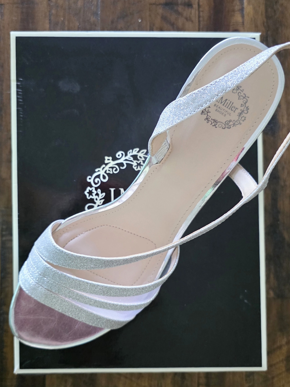 I.Miller Silver Strappy Slingback Heels 11 - Picture 2 of 6